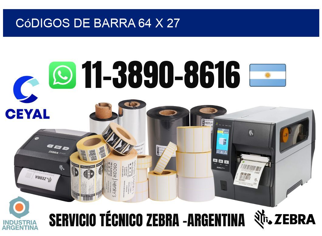 códigos de barra 64 x 27