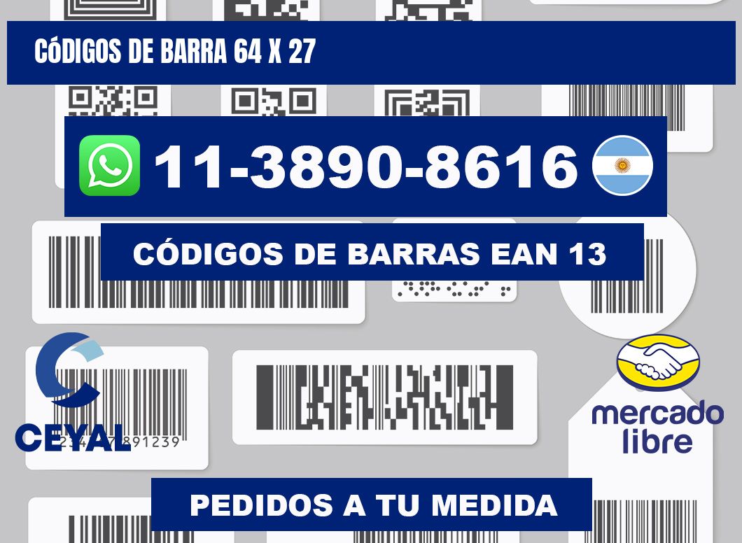 códigos de barra 64 x 27