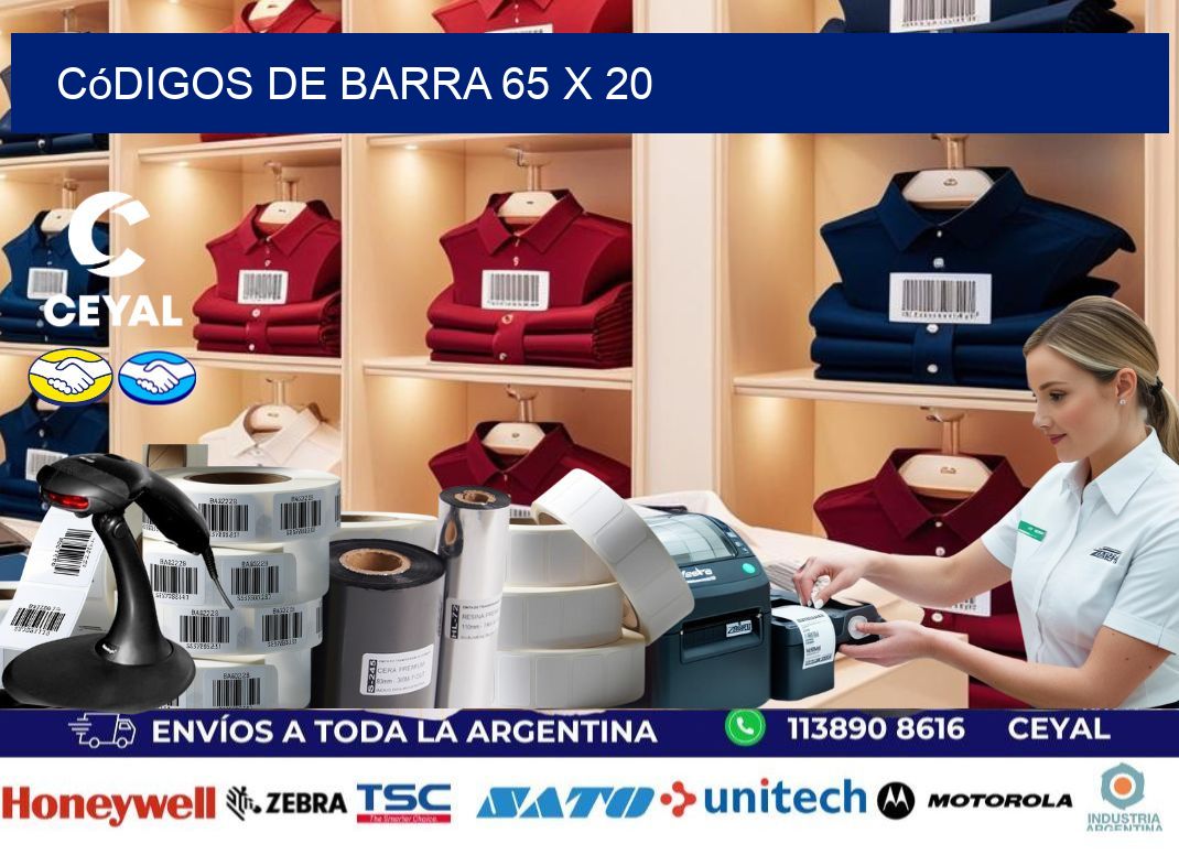 códigos de barra 65 x 20