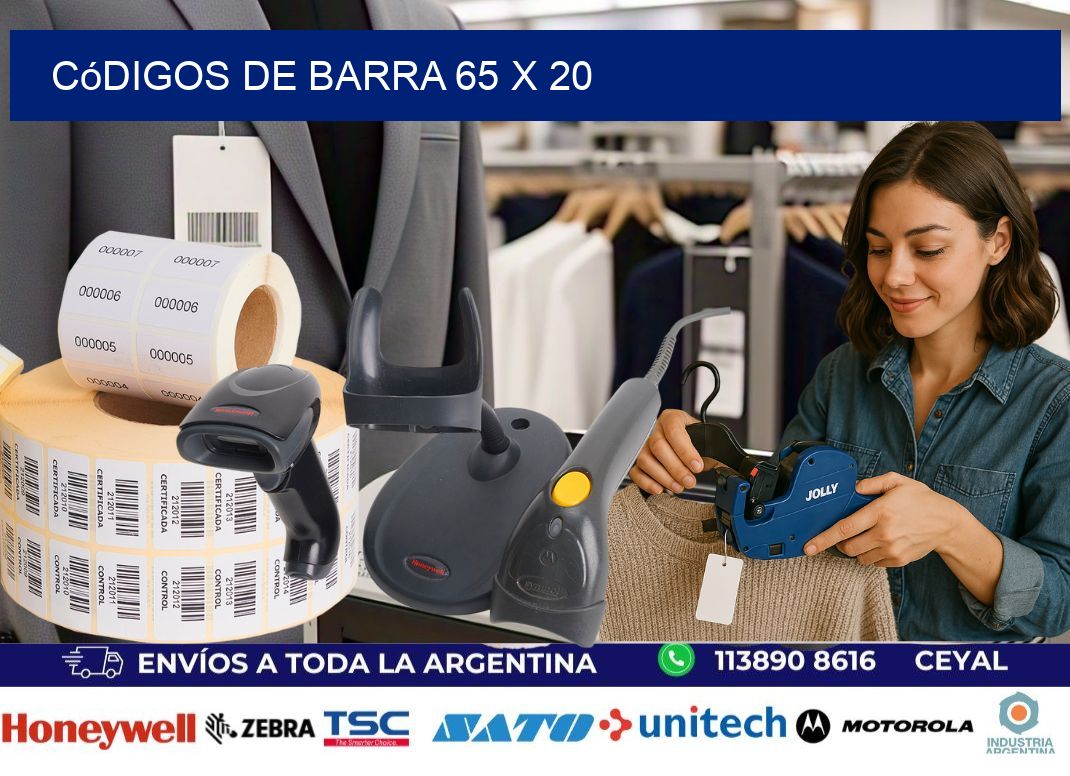 códigos de barra 65 x 20