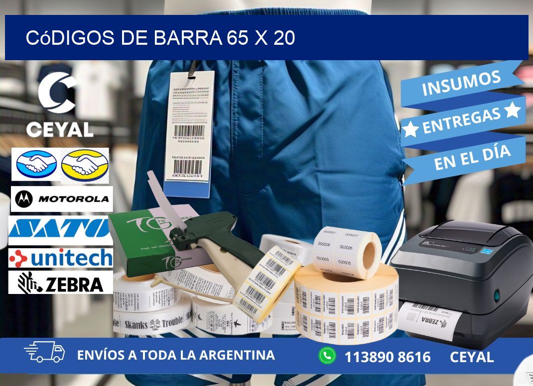códigos de barra 65 x 20