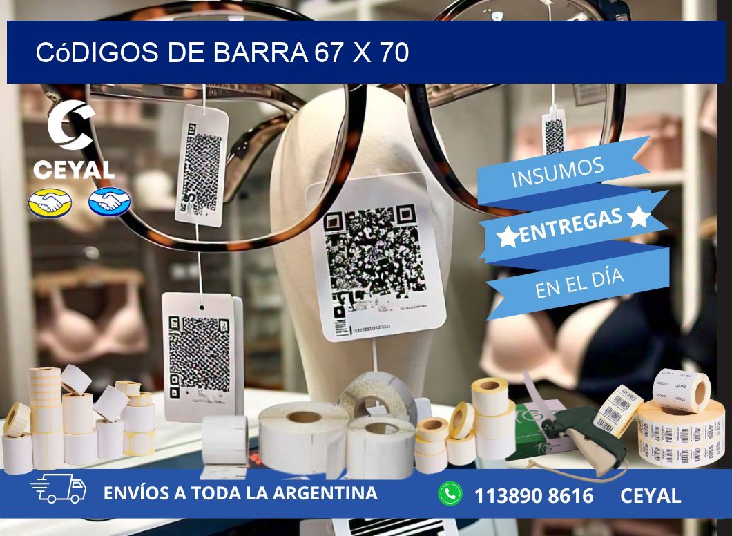 códigos de barra 67 x 70