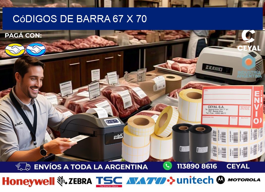 códigos de barra 67 x 70