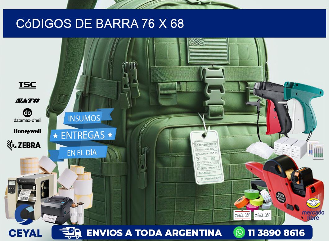 códigos de barra 76 x 68