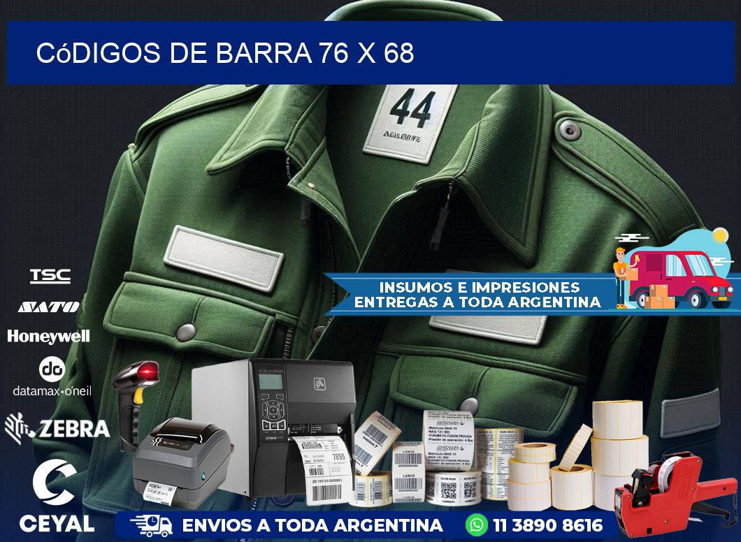 códigos de barra 76 x 68