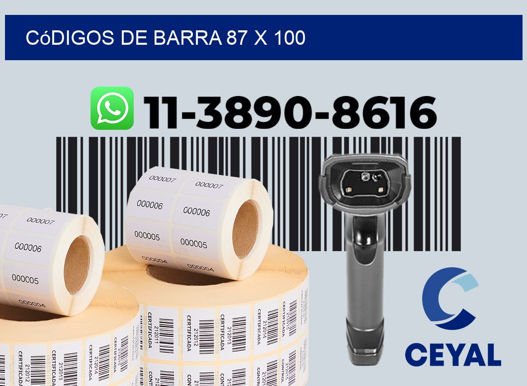 códigos de barra 87 x 100