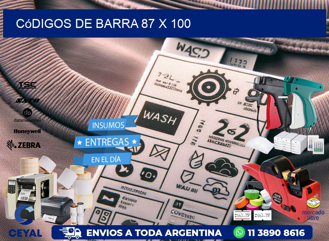 códigos de barra 87 x 100