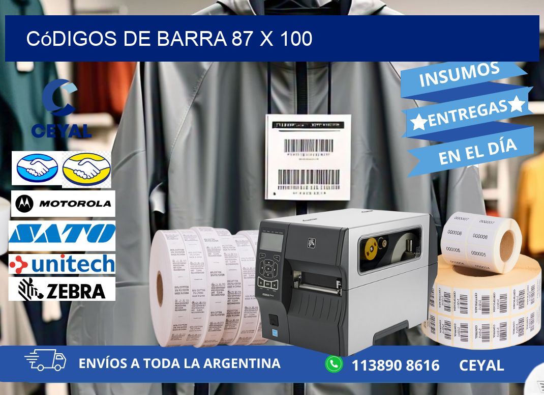códigos de barra 87 x 100