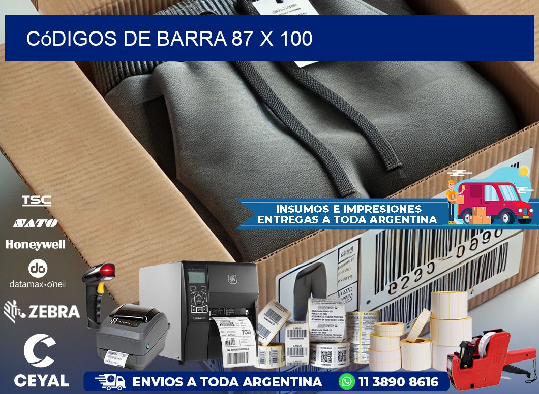 códigos de barra 87 x 100