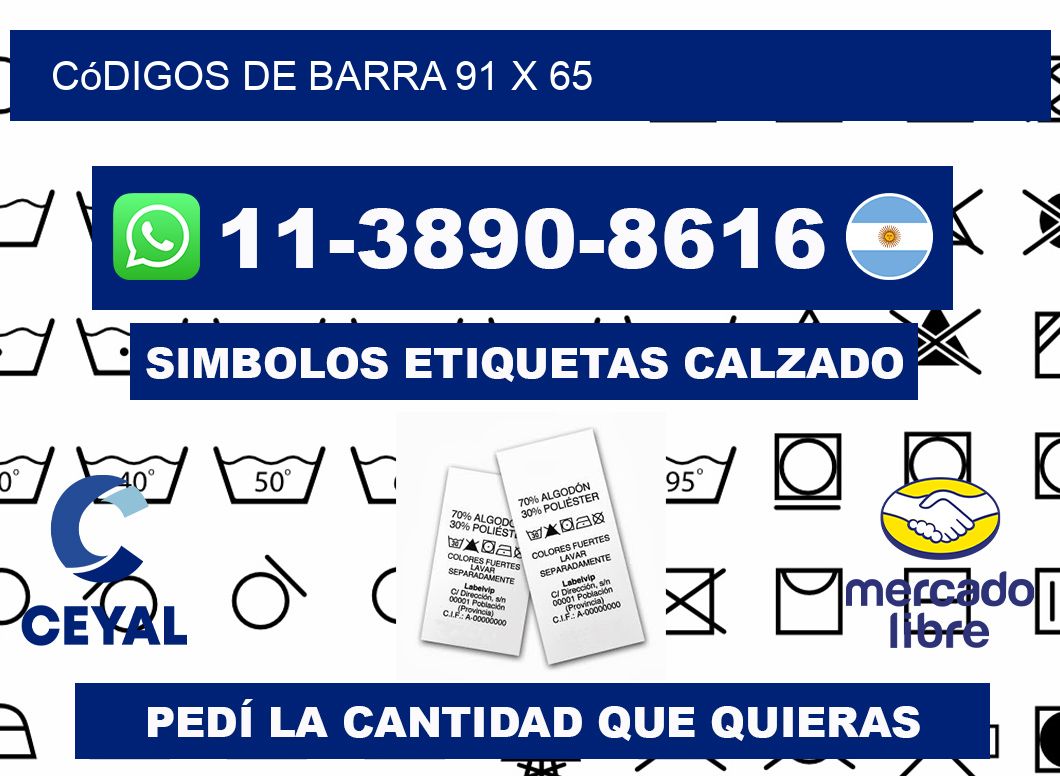 códigos de barra 91 x 65
