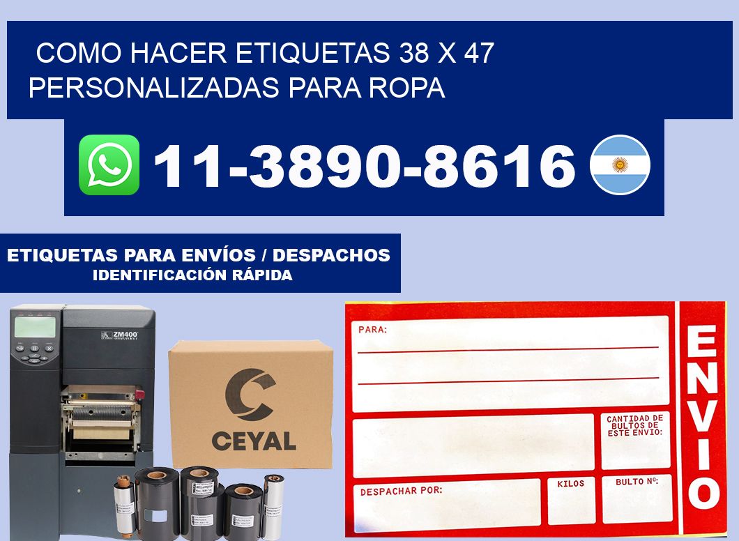 como hacer etiquetas 38 x 47 personalizadas para ropa