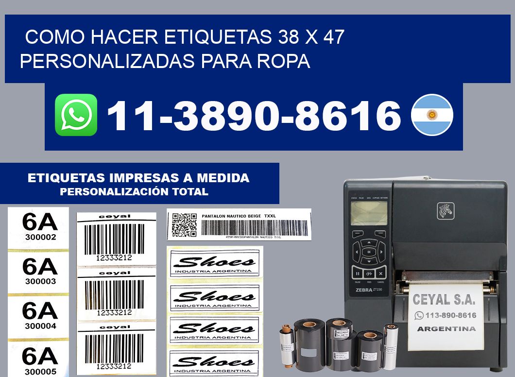 como hacer etiquetas 38 x 47 personalizadas para ropa