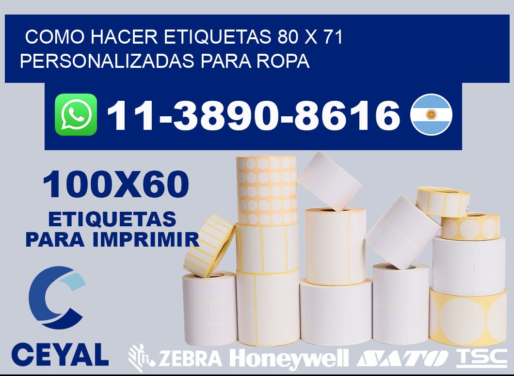como hacer etiquetas 80 x 71 personalizadas para ropa