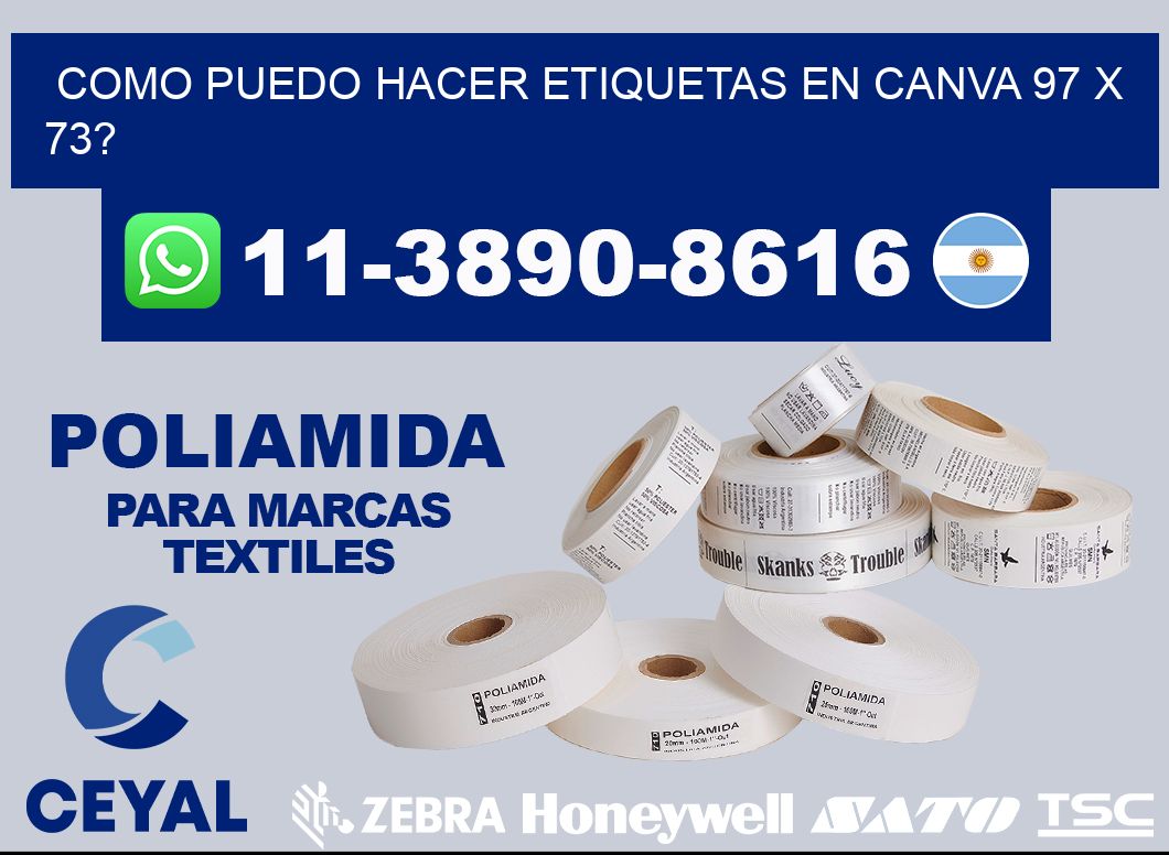 como puedo hacer etiquetas en canva 97 x 73?