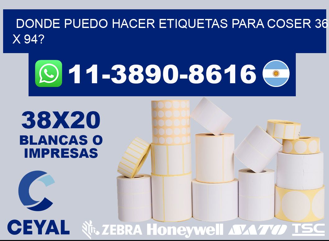 donde puedo hacer etiquetas para coser 36 x 94?