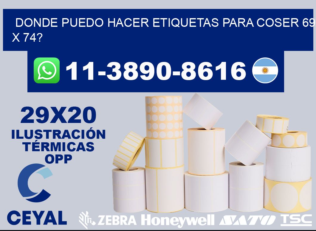 donde puedo hacer etiquetas para coser 69 x 74?