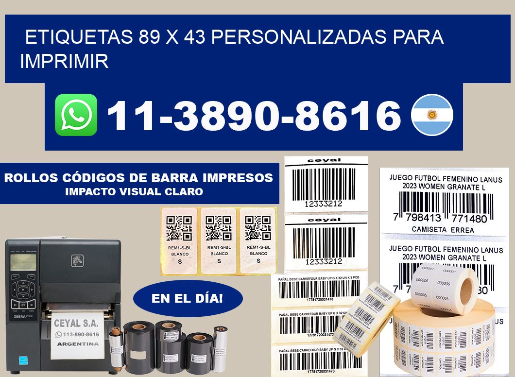etiquetas 89 x 43 personalizadas para imprimir