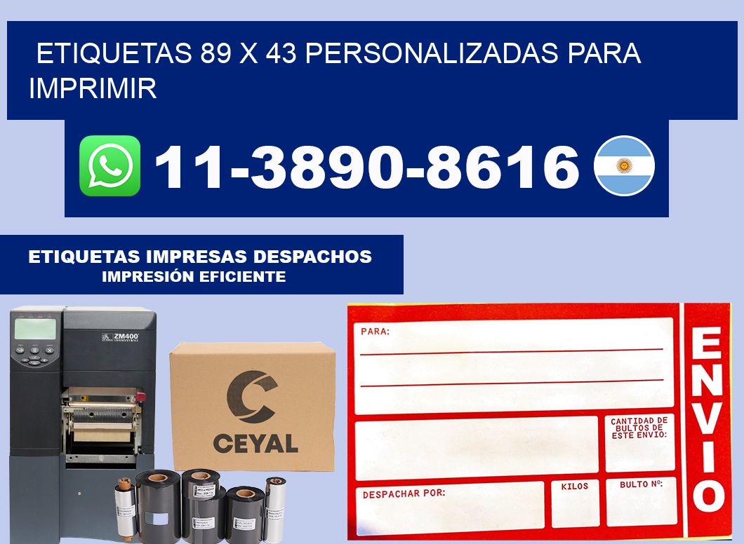 etiquetas 89 x 43 personalizadas para imprimir