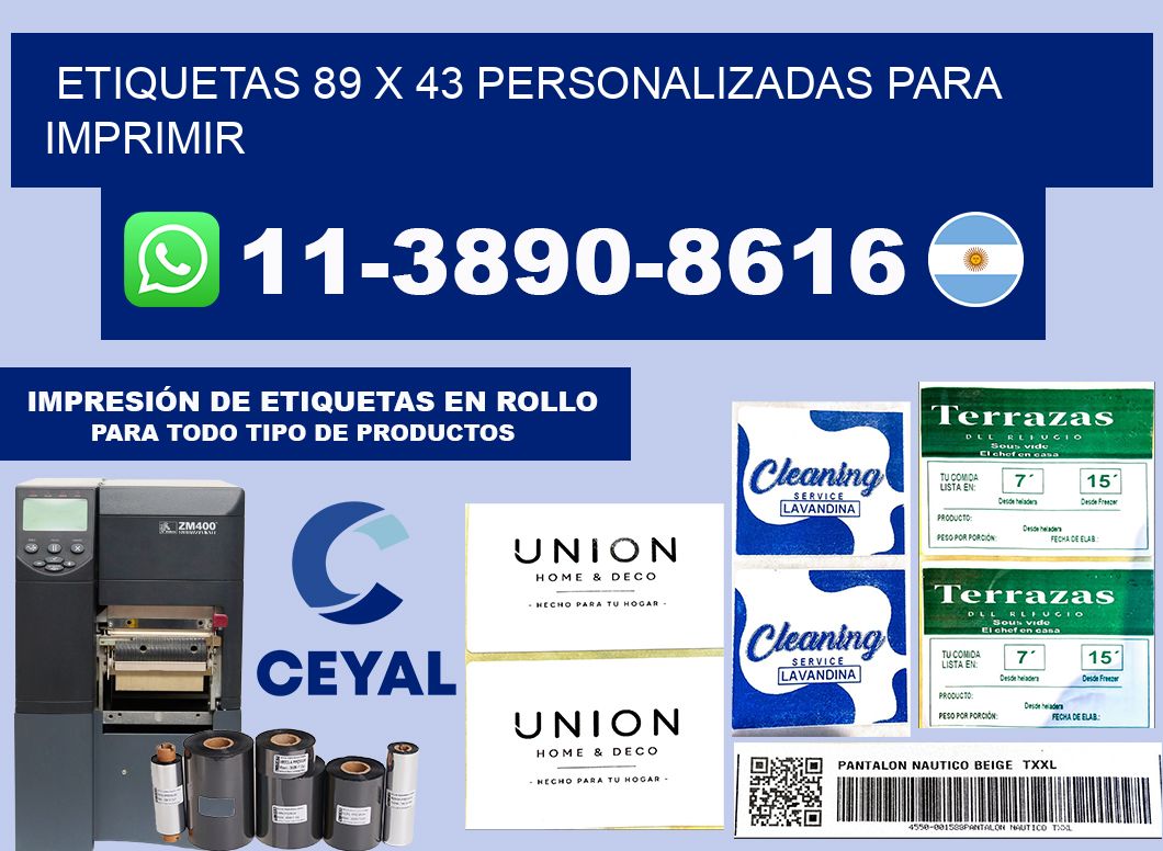 etiquetas 89 x 43 personalizadas para imprimir