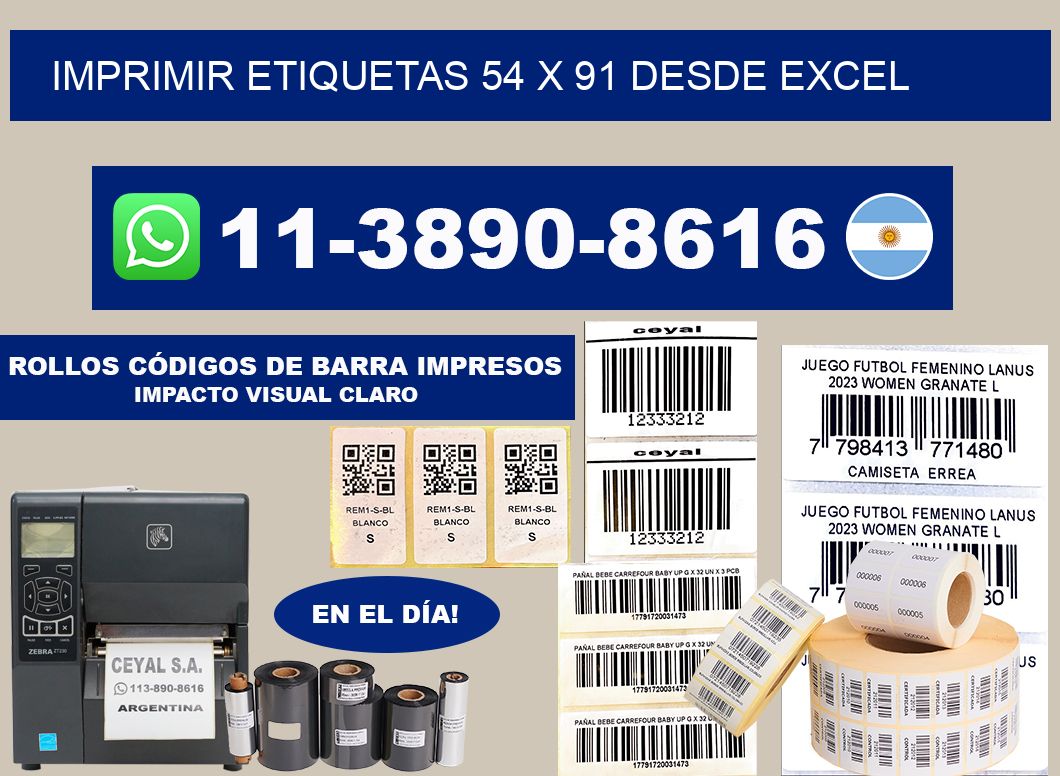 imprimir etiquetas 54 x 91 desde excel