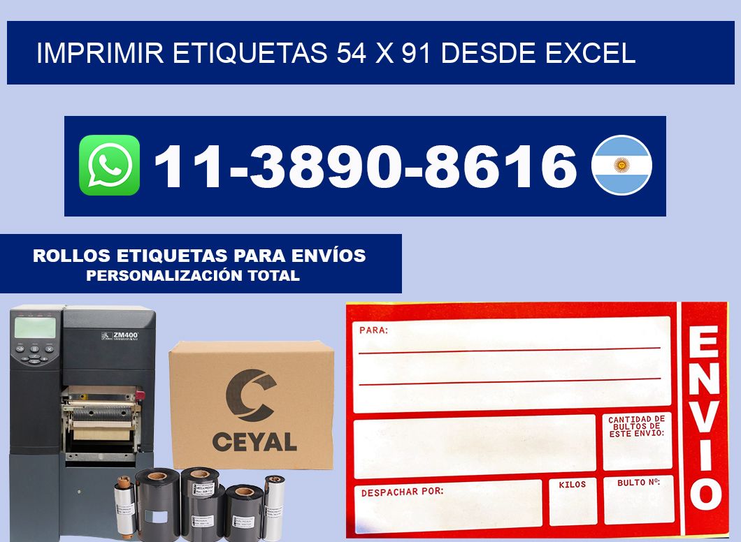 imprimir etiquetas 54 x 91 desde excel
