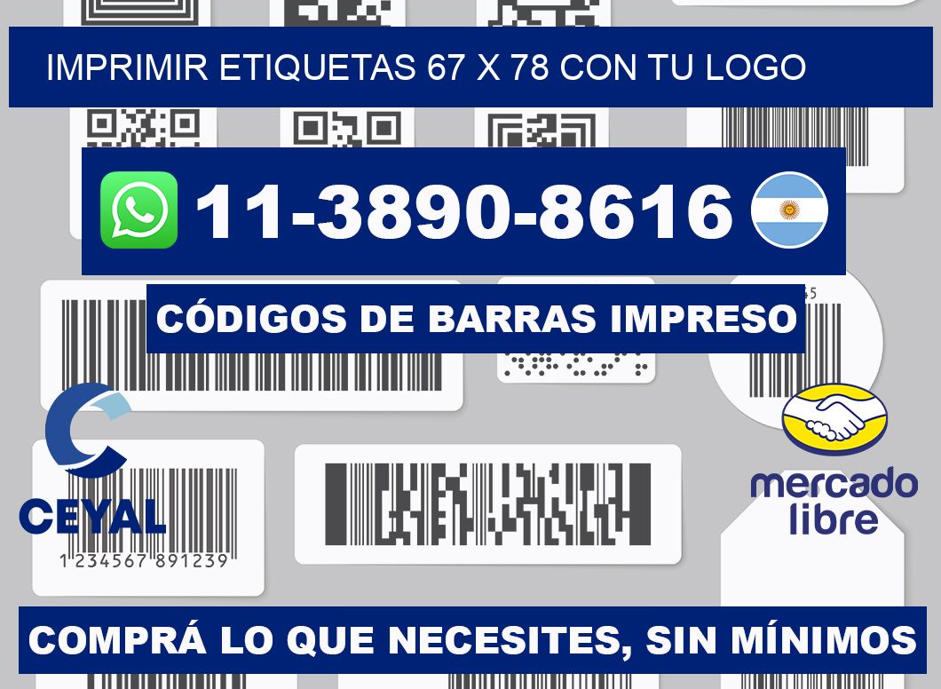 imprimir etiquetas 67 x 78 con tu logo