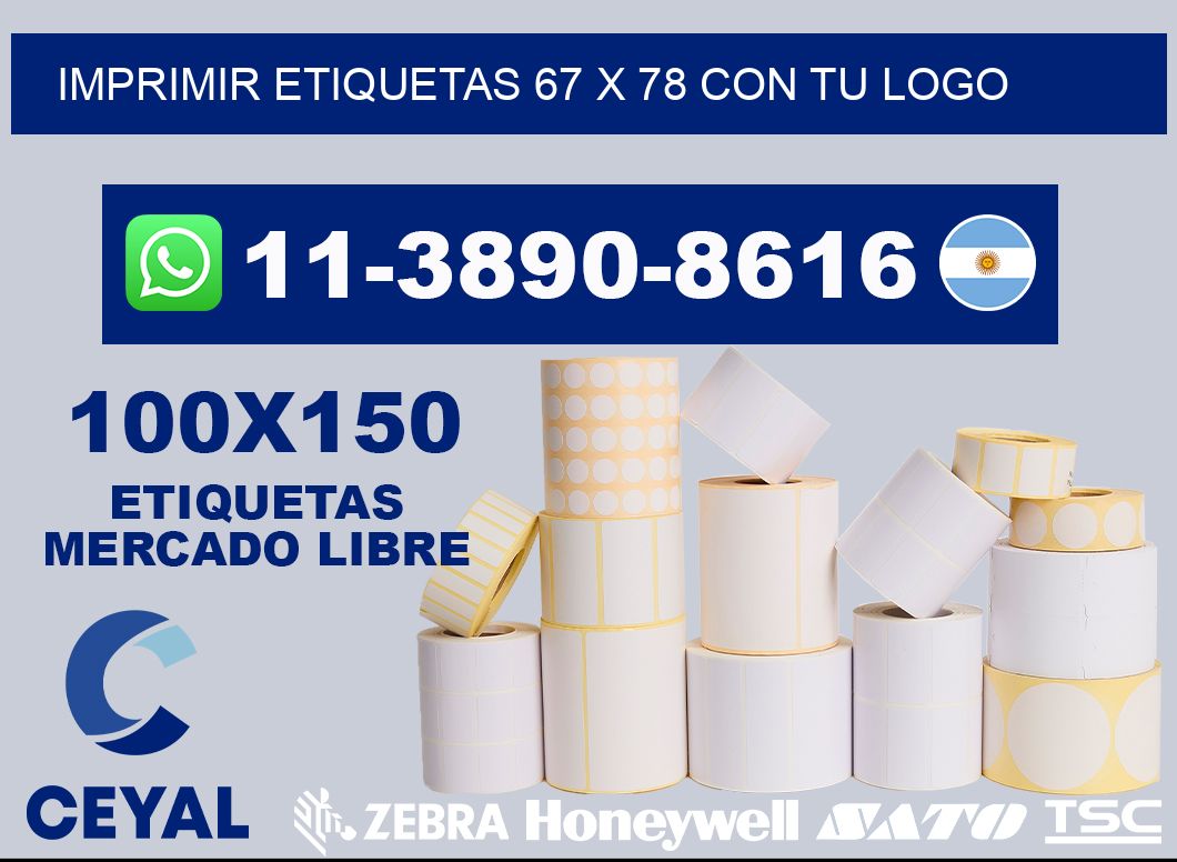 imprimir etiquetas 67 x 78 con tu logo