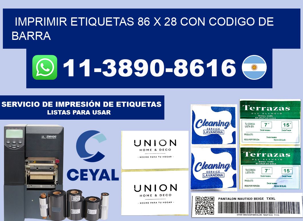 imprimir etiquetas 86 x 28 con codigo de barra