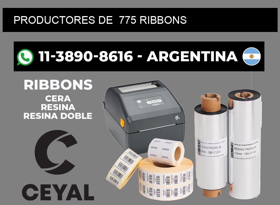 productores de  775 ribbons