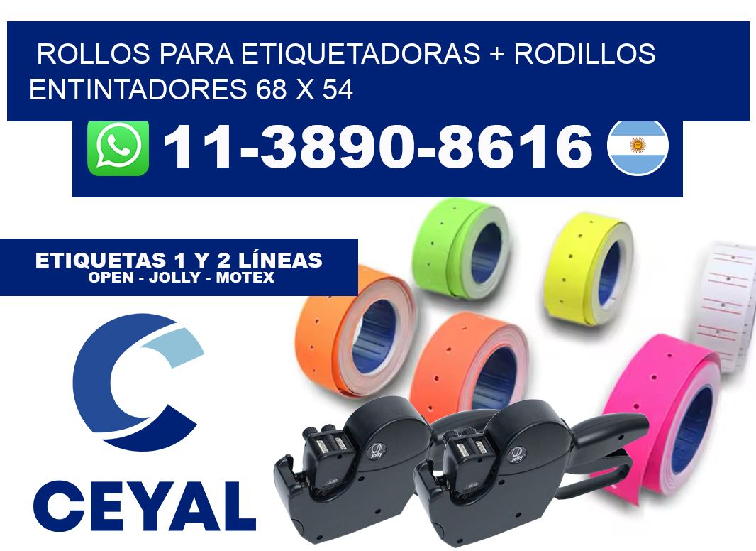 rollos para etiquetadoras + rodillos entintadores 68 x 54