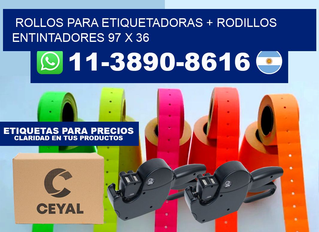 rollos para etiquetadoras + rodillos entintadores 97 x 36
