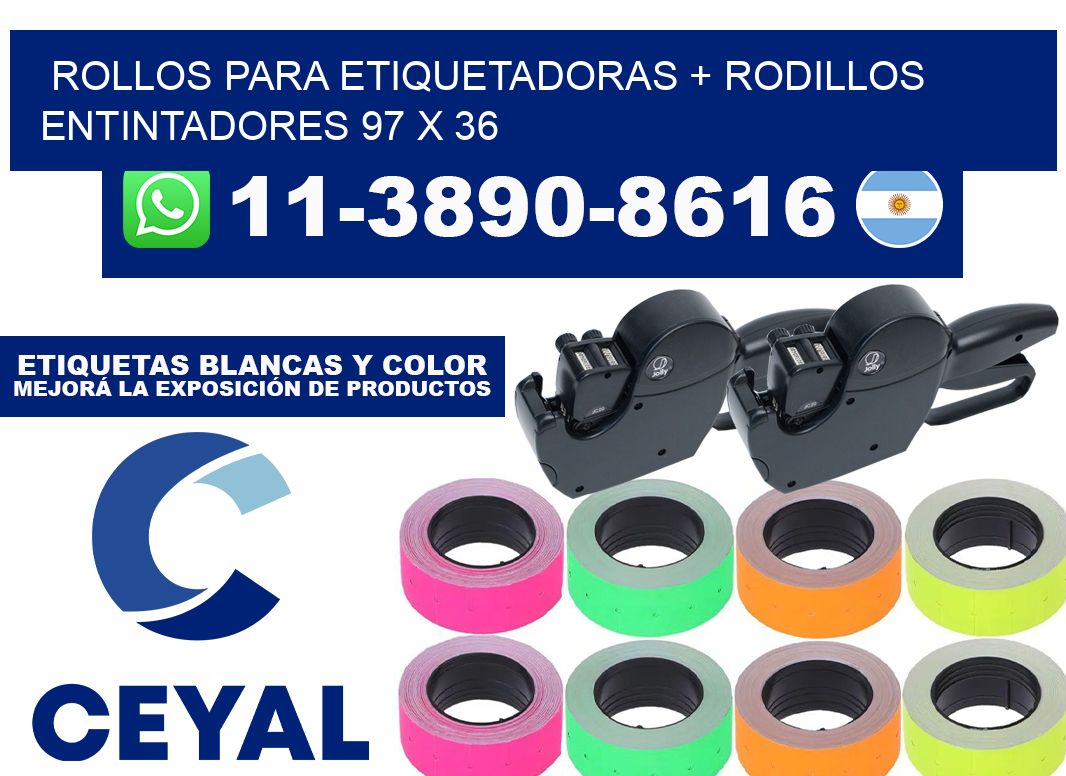 rollos para etiquetadoras + rodillos entintadores 97 x 36