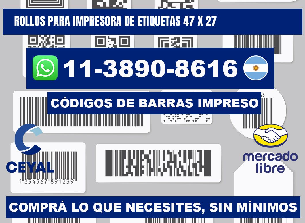 rollos para impresora de etiquetas 47 x 27