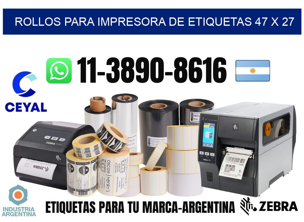 rollos para impresora de etiquetas 47 x 27