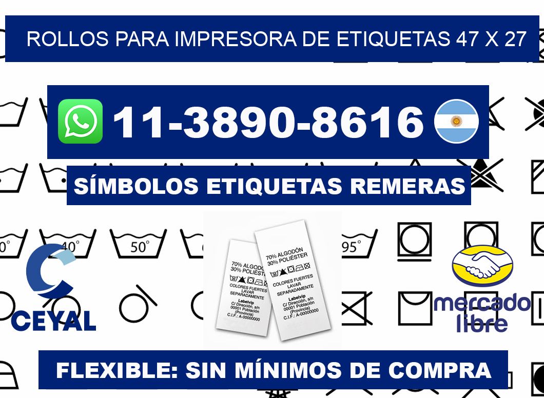 rollos para impresora de etiquetas 47 x 27