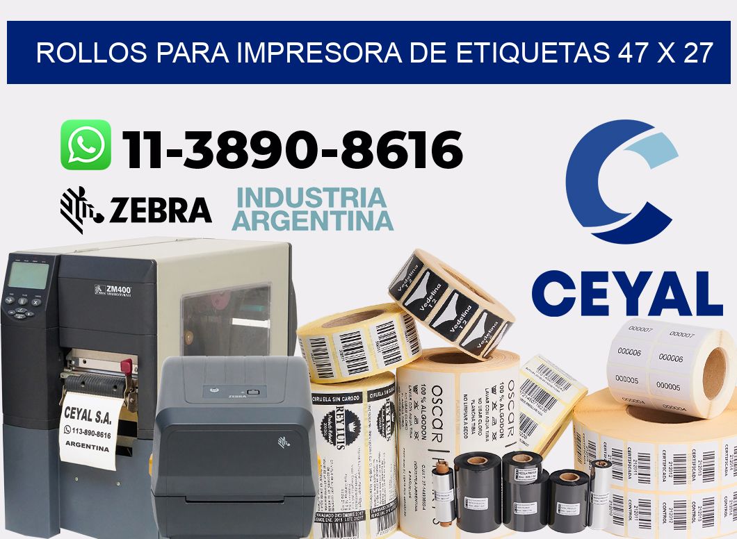 rollos para impresora de etiquetas 47 x 27
