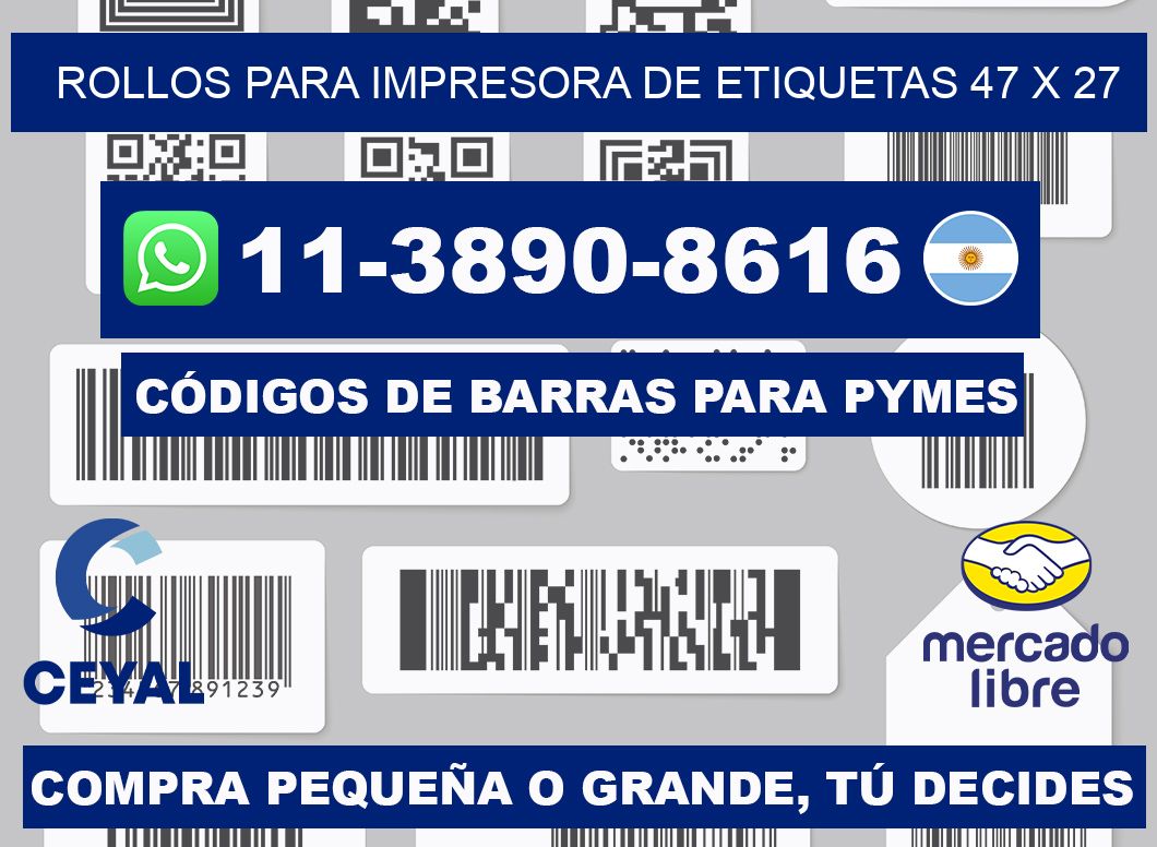 rollos para impresora de etiquetas 47 x 27