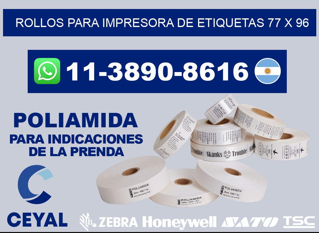 rollos para impresora de etiquetas 77 x 96