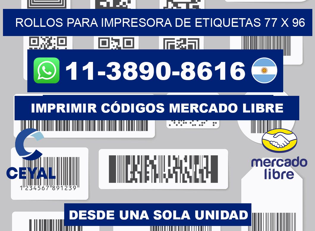 rollos para impresora de etiquetas 77 x 96