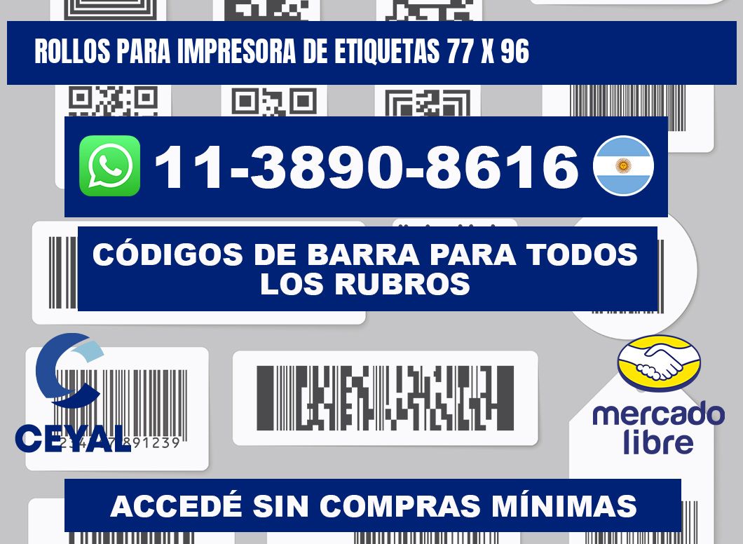 rollos para impresora de etiquetas 77 x 96