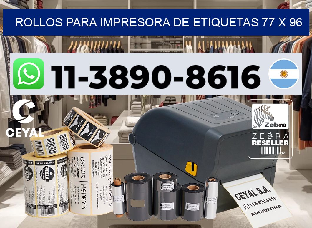 rollos para impresora de etiquetas 77 x 96