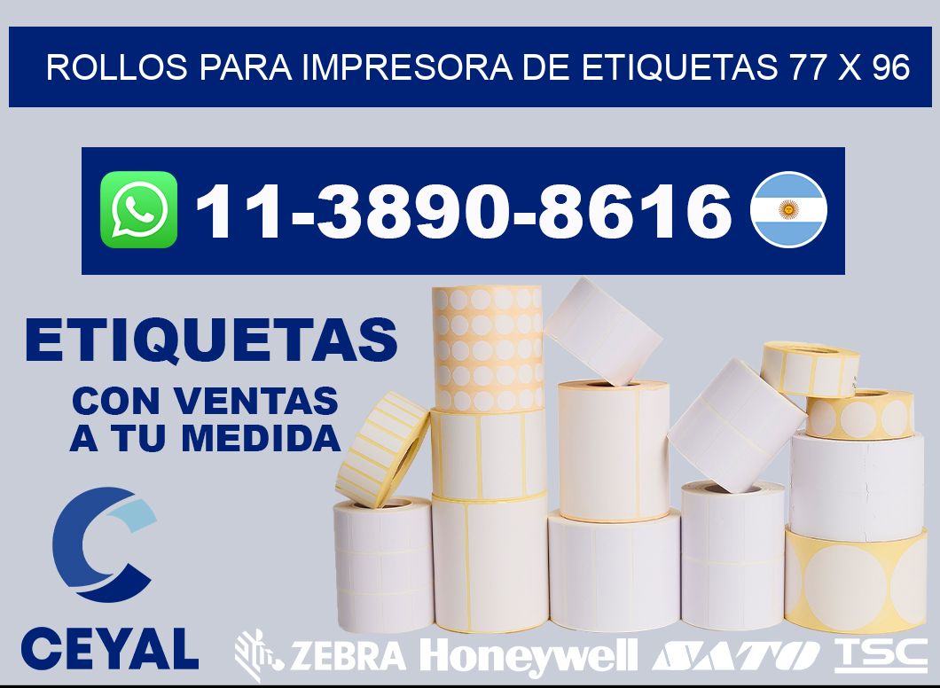 rollos para impresora de etiquetas 77 x 96