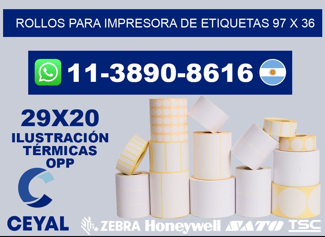 rollos para impresora de etiquetas 97 x 36