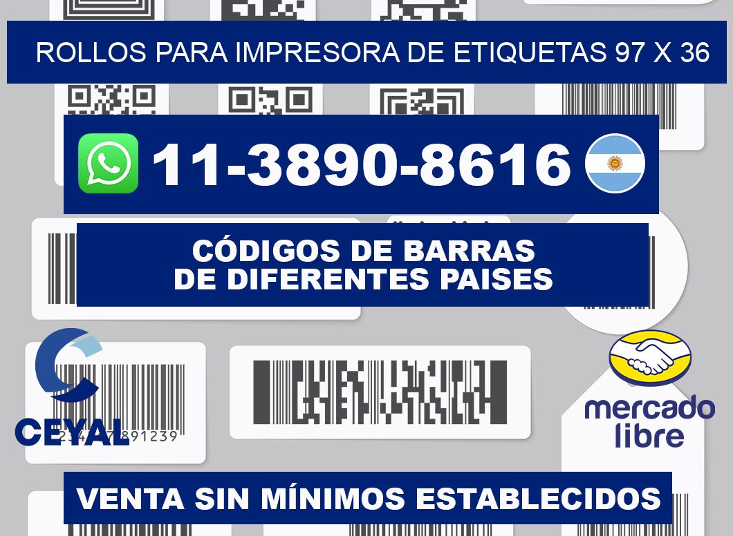 rollos para impresora de etiquetas 97 x 36
