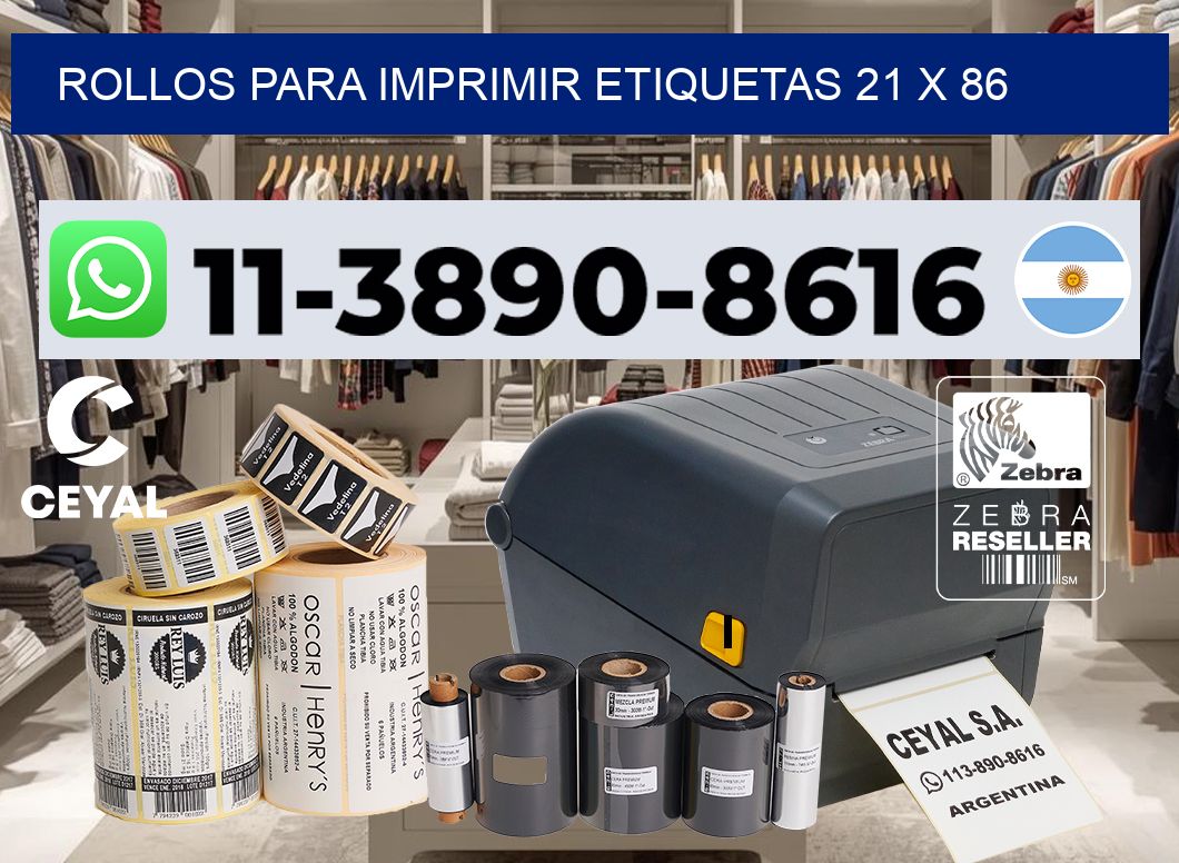 rollos para imprimir etiquetas 21 x 86