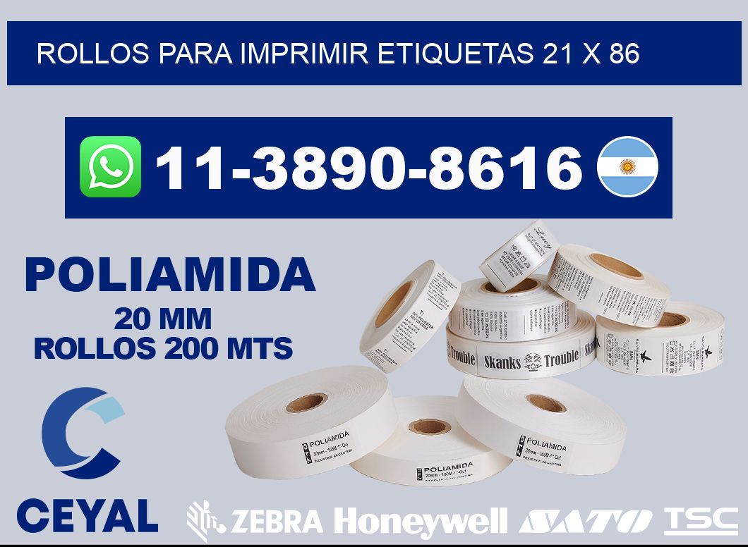 rollos para imprimir etiquetas 21 x 86