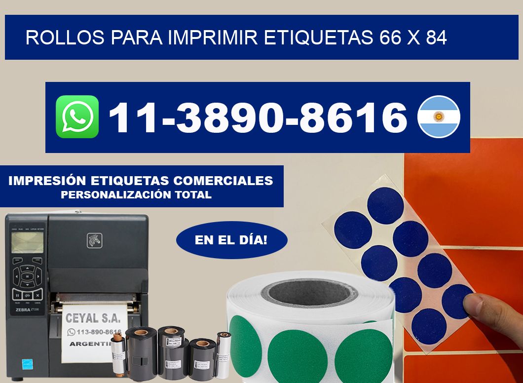 rollos para imprimir etiquetas 66 x 84