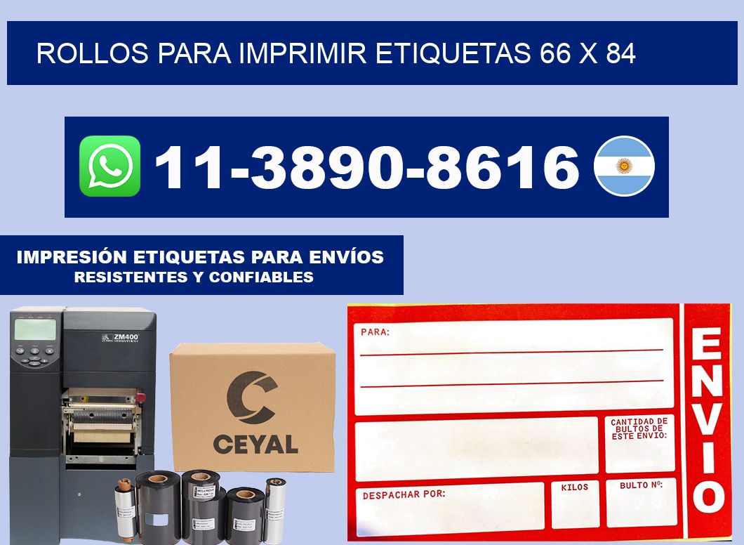 rollos para imprimir etiquetas 66 x 84