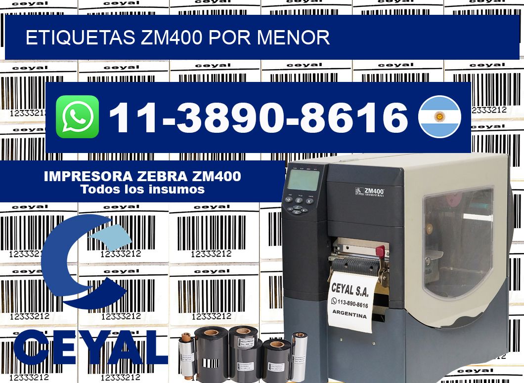 ETIQUETAS ZM400 POR MENOR
