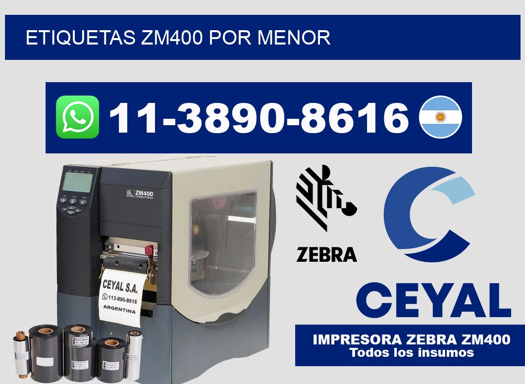 ETIQUETAS ZM400 POR MENOR